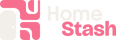 HomeStash Horizontal logo white and pink