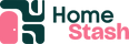HomeStash Vertical logo green and pink