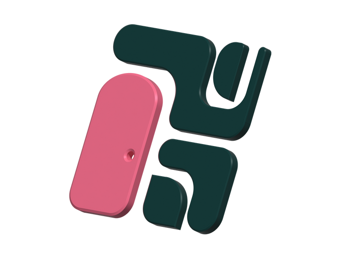 HomeStash pink and green logo in 3D render.