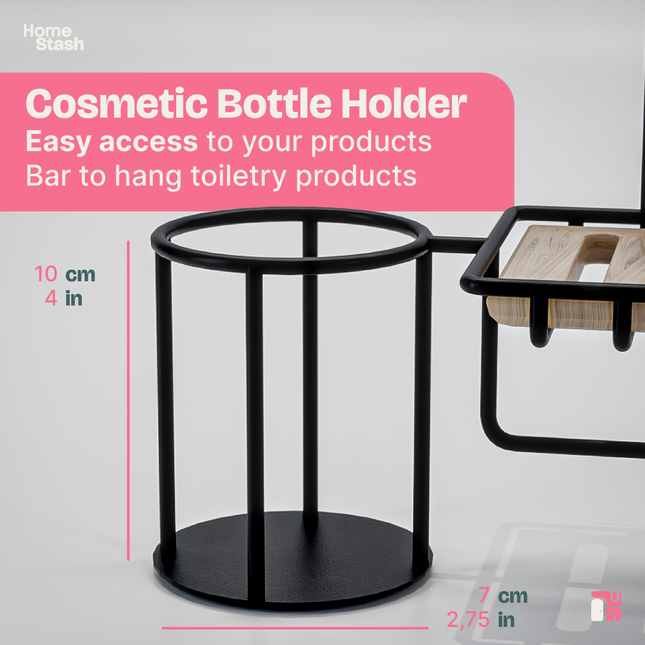 Modern shower traysolution with integrated bottle holders.